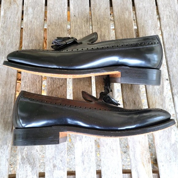 JOHNSTON & MURPHY Black Tassel Loafers Shoes 6 D